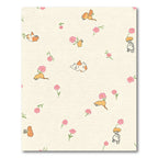 Cute Orange Critter Pink Bloom Scatter Rug