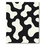 Black White Organic Blob Pattern Rug
