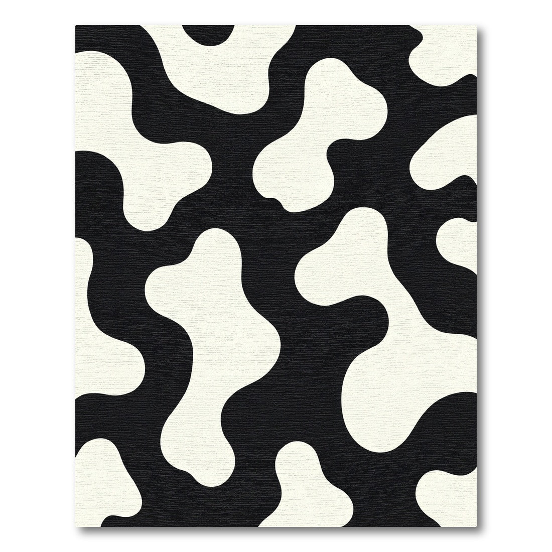 Black White Organic Blob Pattern Rug