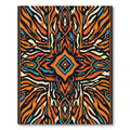 Orange Blue Abstract Zebra Stripe Rug
