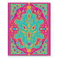 Vibrant Magenta Teal Floral Arch Rug