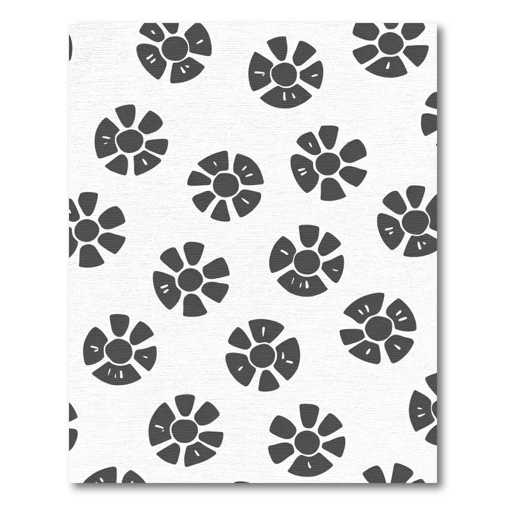 Dark Gray Floral Medallion Scatter Rug