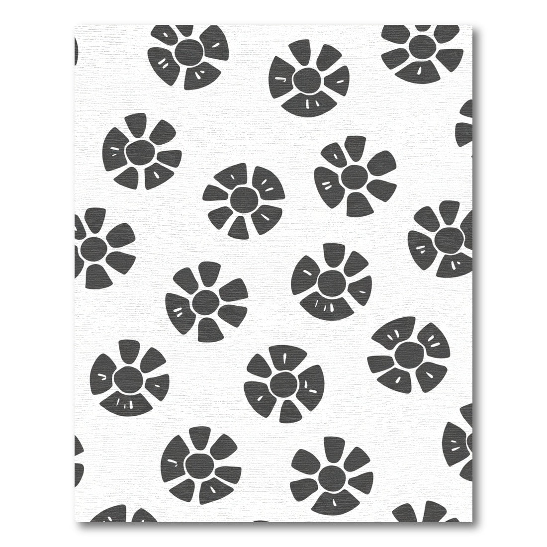 Dark Gray Floral Medallion Scatter Rug