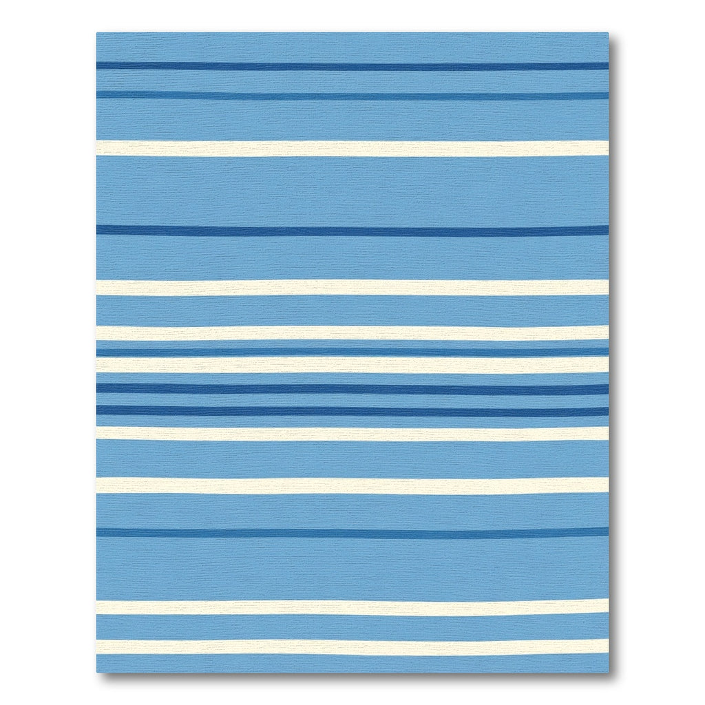 Coastal Blue Cream Striped Horizon Rug