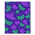 Tropical Leaves Violet Green Rug