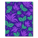 Tropical Leaves Violet Green Rug