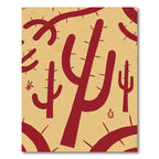 Red Cactus Desert Pattern Rug