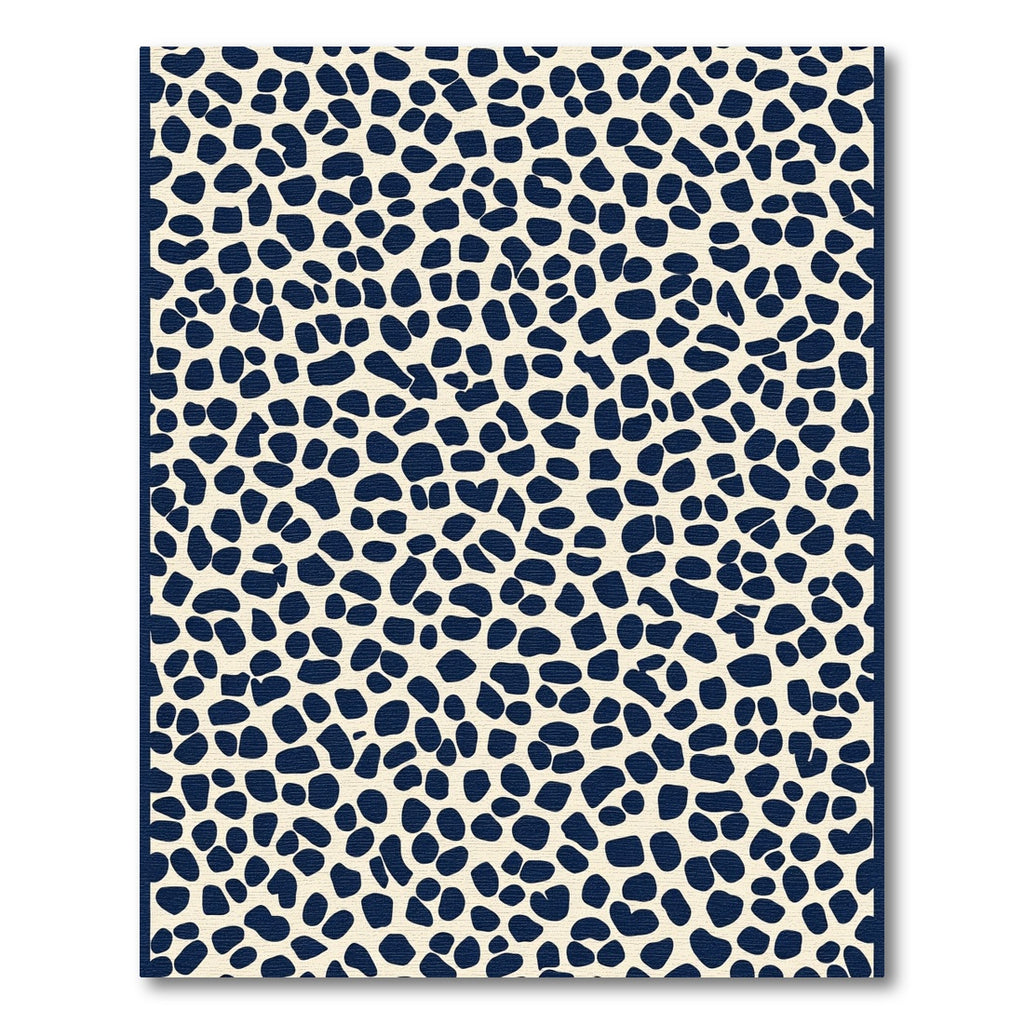 Cream Navy Irregular Spots Rug