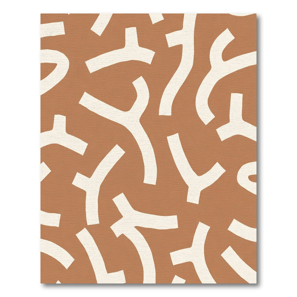 Terracotta Abstract Organic Shapes Rug