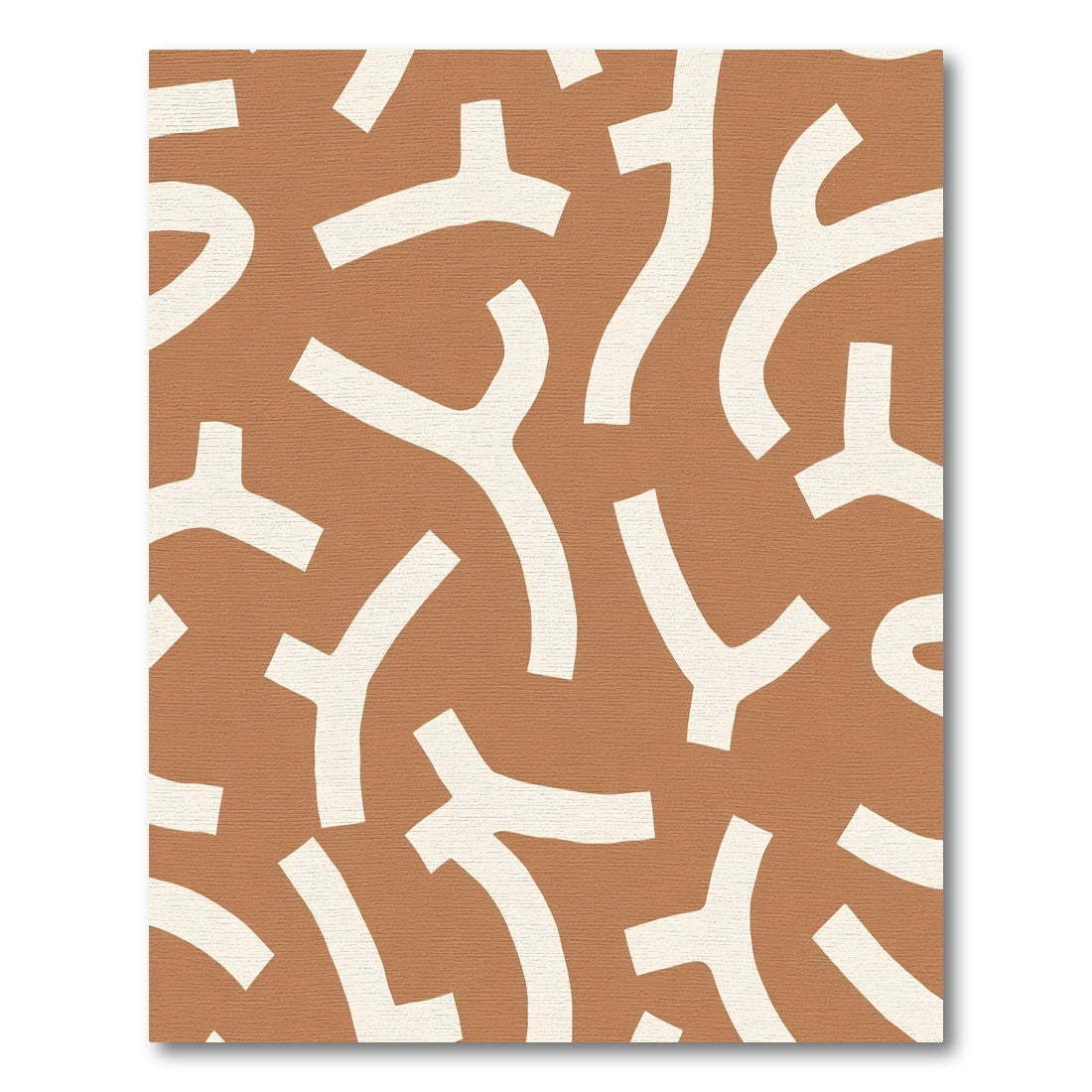 Terracotta Abstract Organic Shapes Rug