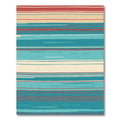 Coral Teal Cream Horizontal Stripe Rug