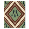 Forest Green Pine Diamond Border Rug