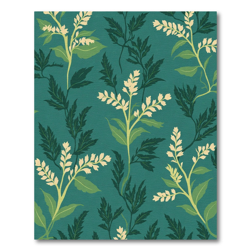 Teal Lush Botanical Vine Garden Rug