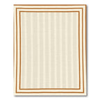 Copper Stripe Border Cream Vertical Rug