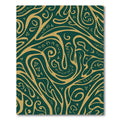Emerald Gold Abstract Swirl Rug
