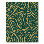 Emerald Gold Abstract Swirl Rug