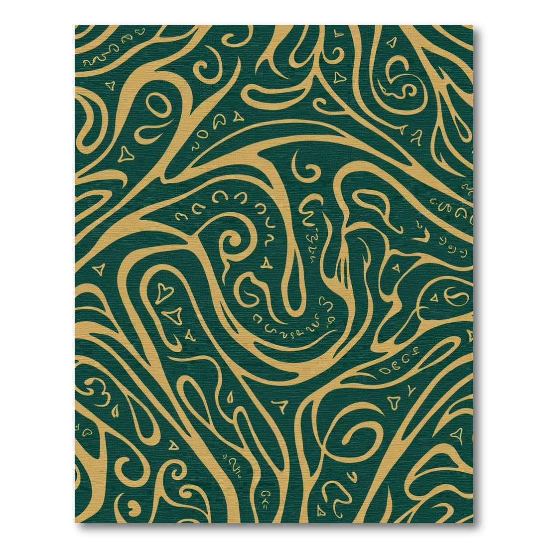 Emerald Gold Abstract Swirl Rug