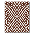 Brown White Abstract Geometric Rug