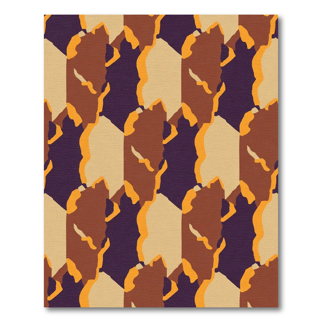 Earthy Tones Camouflage Geometric Rug