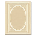Vintage Neutral Oval Border Frame Rug