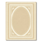 Vintage Neutral Oval Border Frame Rug