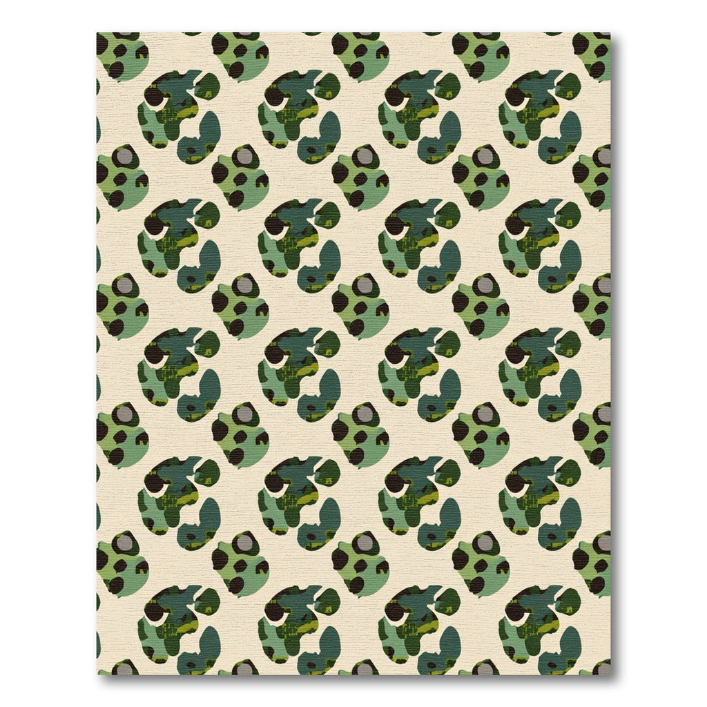 Green Woodland Camouflage Shapes Rug