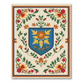 Folk Art Floral Crest Cream Rug