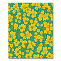Bright Yellow Floral Teal Garden Rug