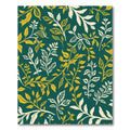 Emerald Green Golden Leafy Vines Rug