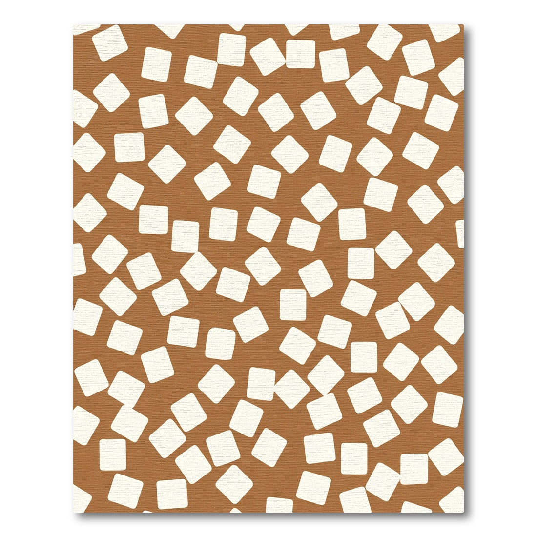 Brown Cream Scattered Square Composition Rug