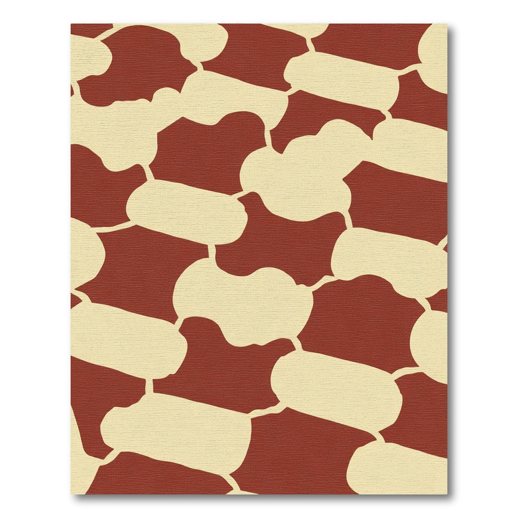 Terracotta Cream Organic Shape Rug