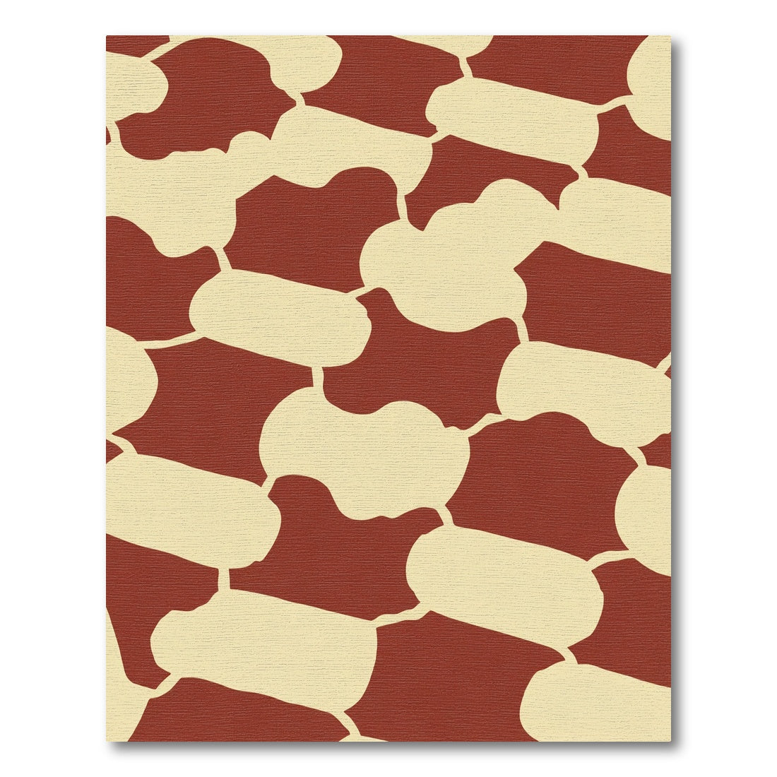 Terracotta Cream Organic Shape Rug