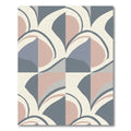 Abstract Curves Pink Gray Geometric Rug