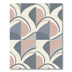 Abstract Curves Pink Gray Geometric Rug