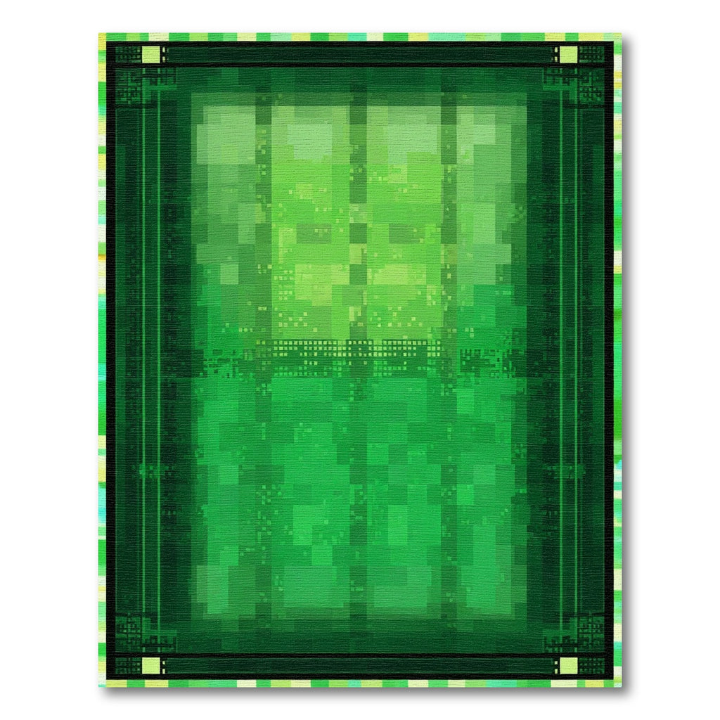 Abstract Green Pixelated Forest Rug