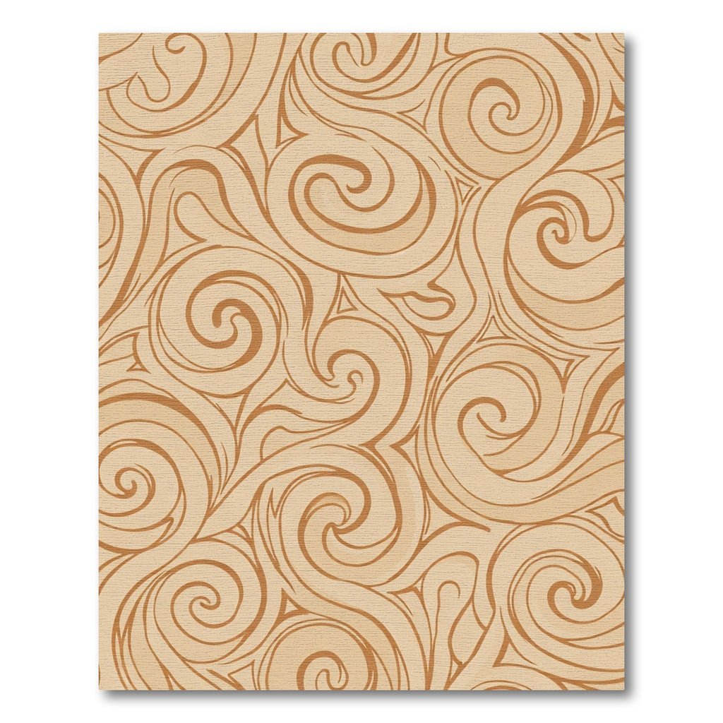 Cream Swirling Brown Abstract Movement Rug