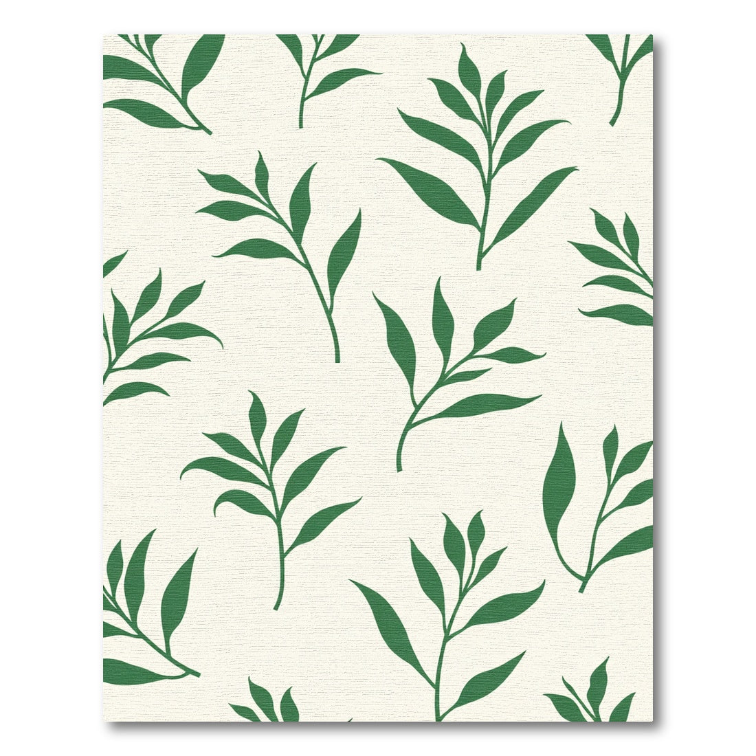 Green Leafy Branches Cream Background Rug