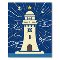 Nautical Cream Lighthouse Starry Anchor Rays Rug