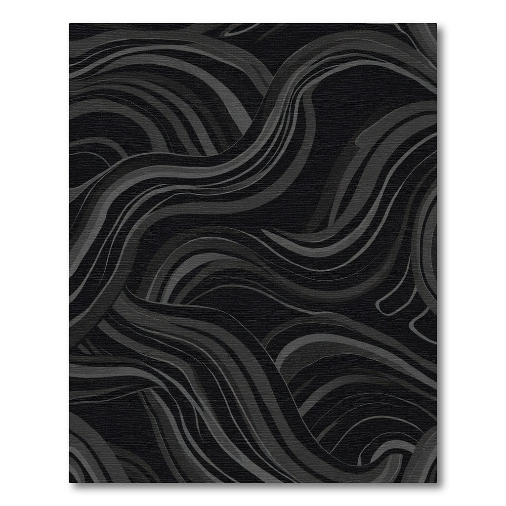 Charcoal Gray Wavy Abstract Rug