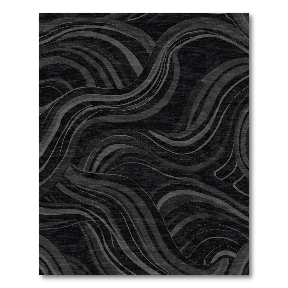 Charcoal Gray Wavy Abstract Rug