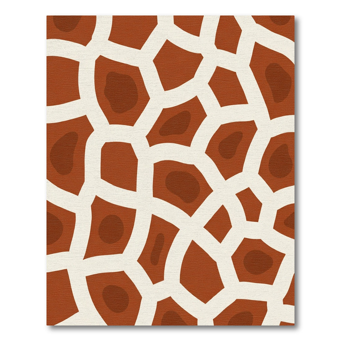 Brown White Giraffe Print Patchwork Rug