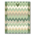 Earthy Green Chevron Stripe Rug