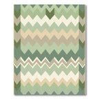 Earthy Green Chevron Stripe Rug