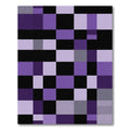 Geometric Checkerboard Purple Gray Rug