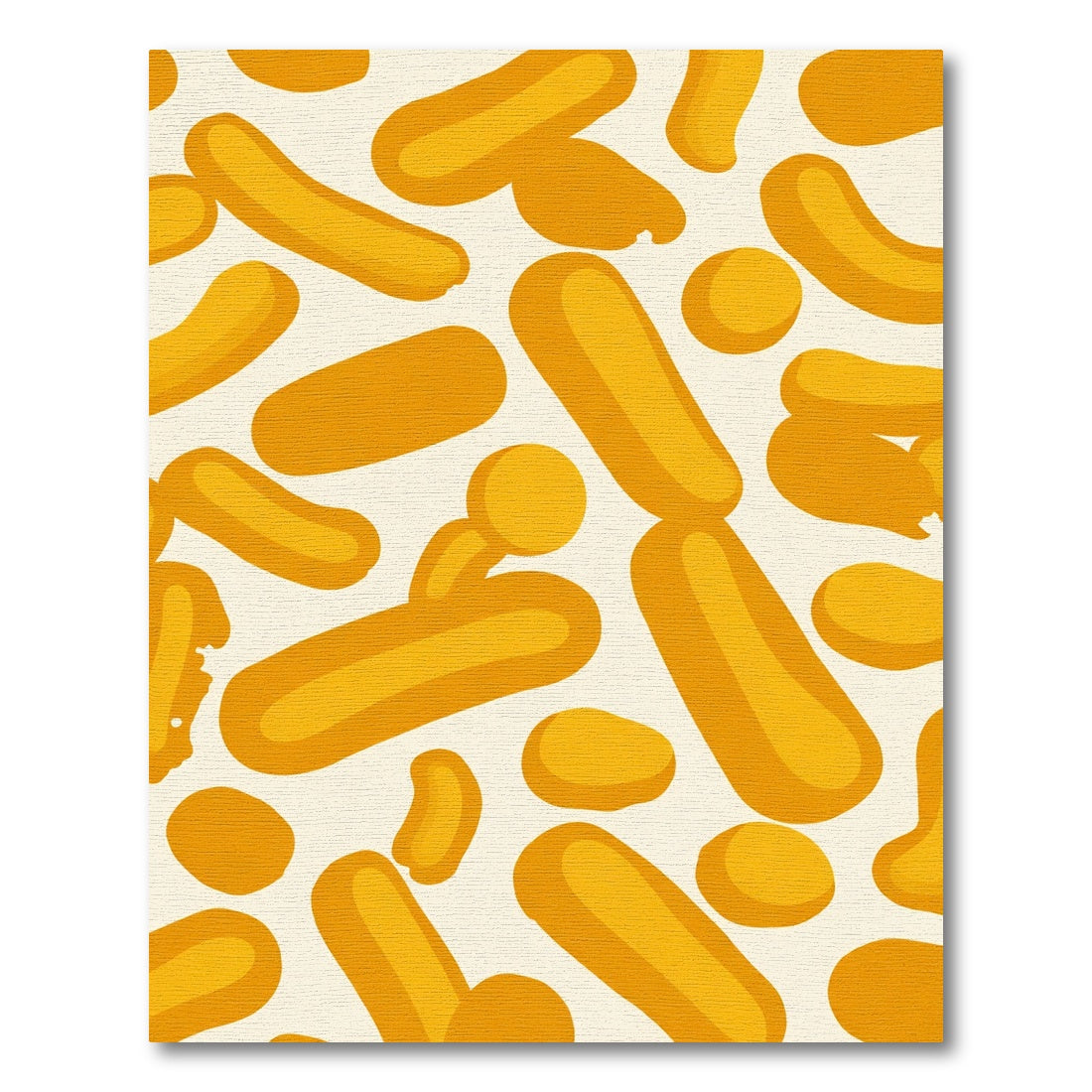 Gold Rounded Rectangles Abstract Composition Rug