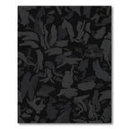 Abstract Charcoal Smudge Shapes Rug