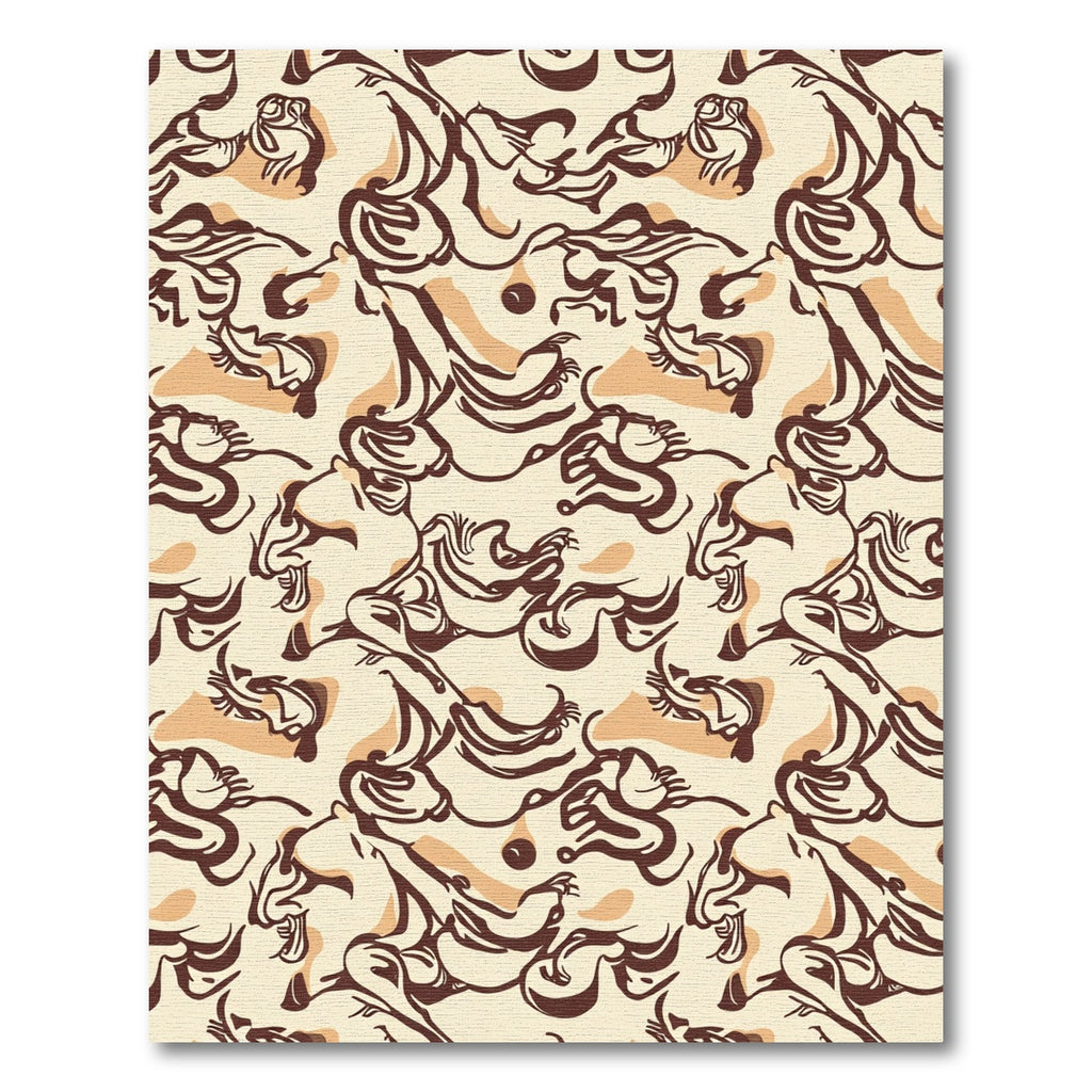 Brave Horse Abstract Line Art Rug