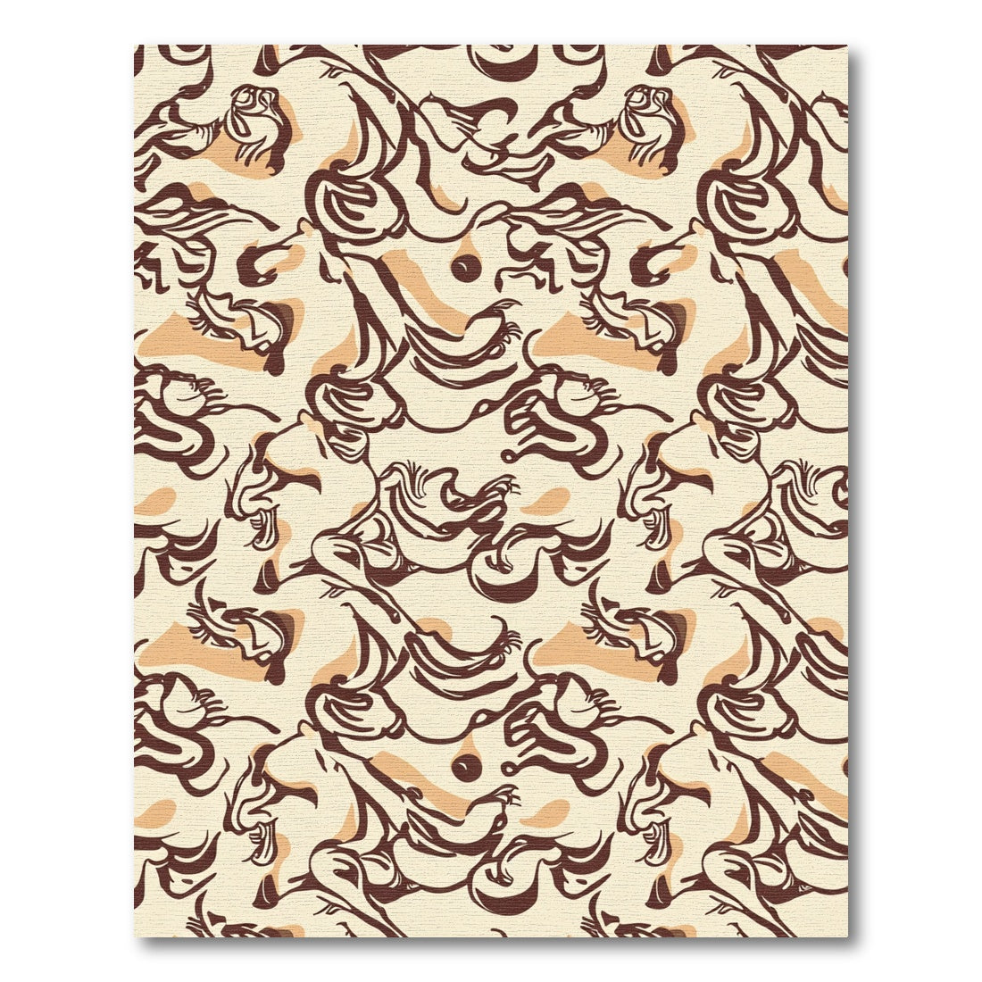 Brave Horse Abstract Line Art Rug