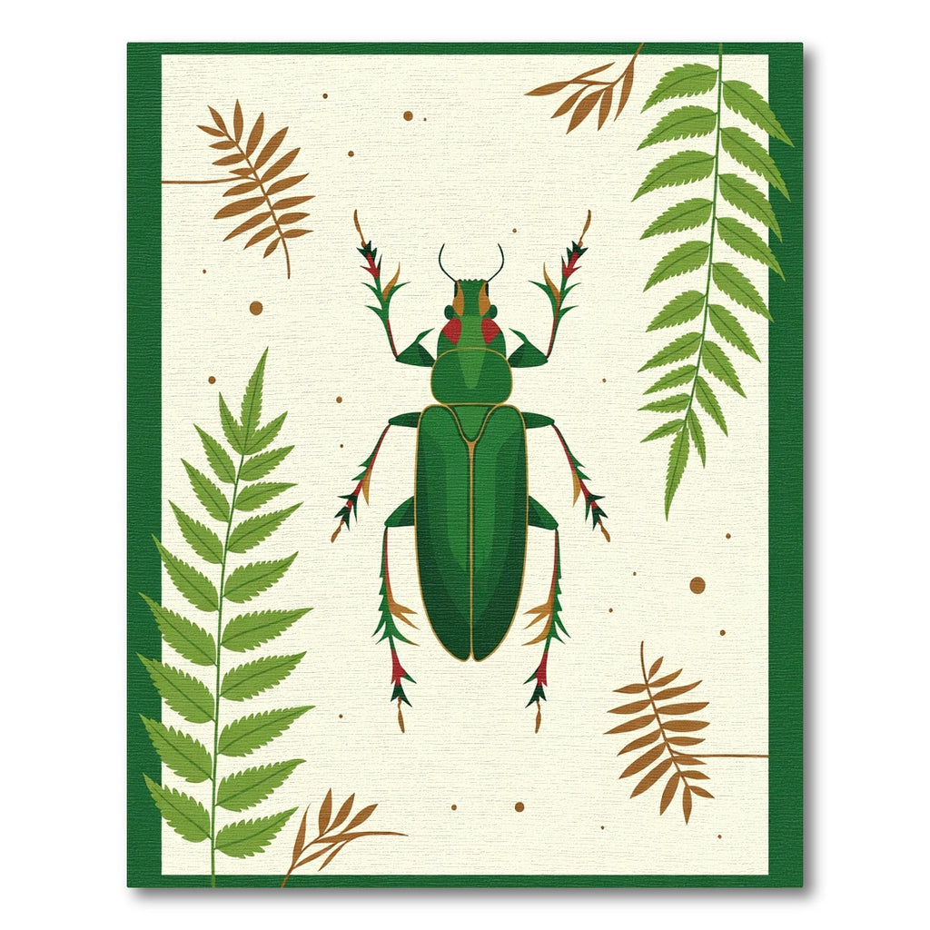 Emerald Green Beetle Foliage Accent Rug