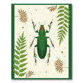 Emerald Green Beetle Foliage Accent Rug
